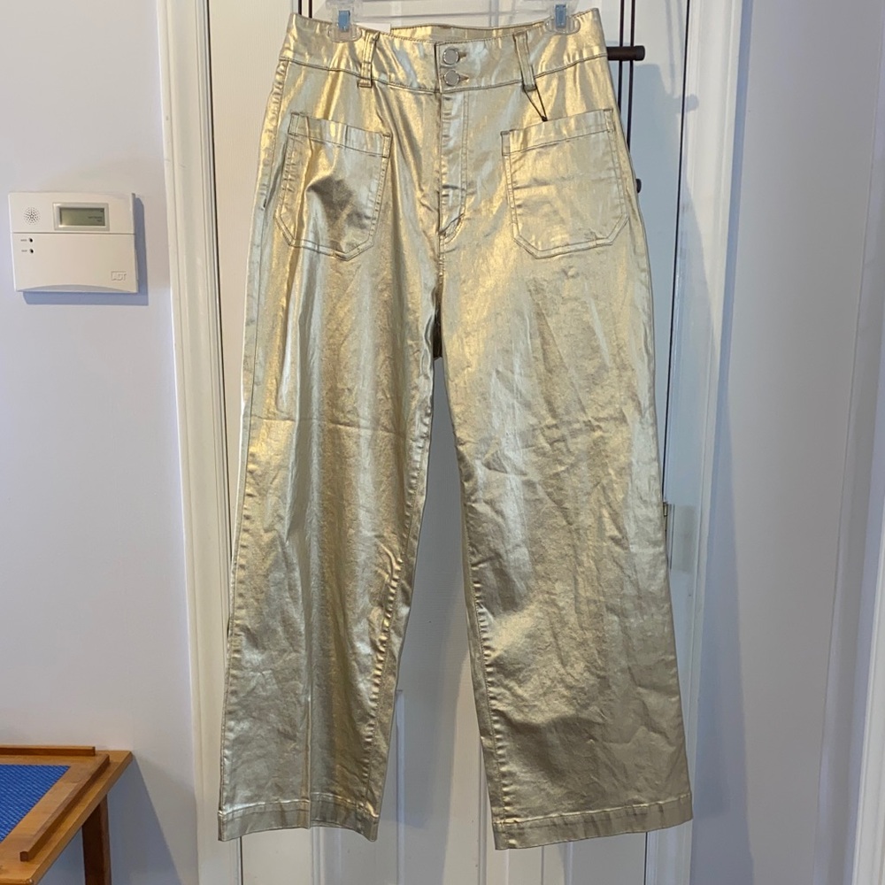 Gibson Latimer NWT Gold pants, high waist, wide leg, sz. 14